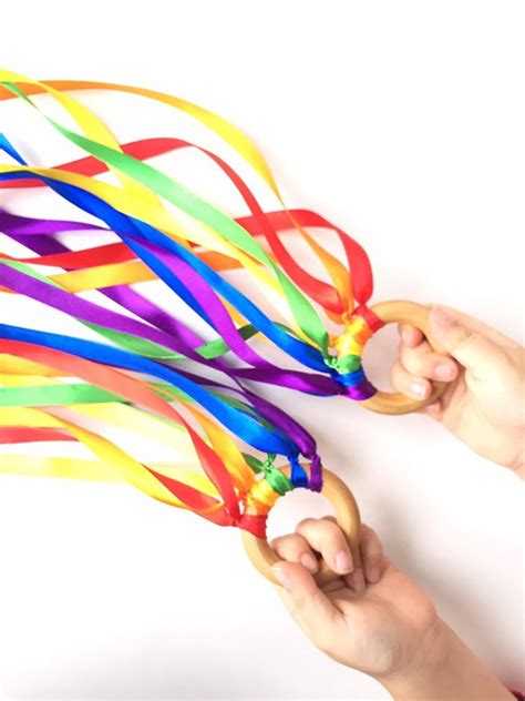 hand kites ribbon wand waldorf wind wands etsy rainbow crafts