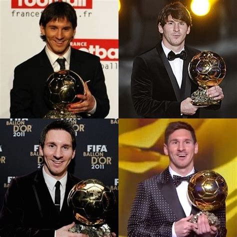 Lionel Messi Balón De Oro 2009 2010 2011 Y 2012 D10s