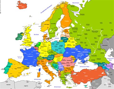 europer karte europakarte  unterwegs  europa