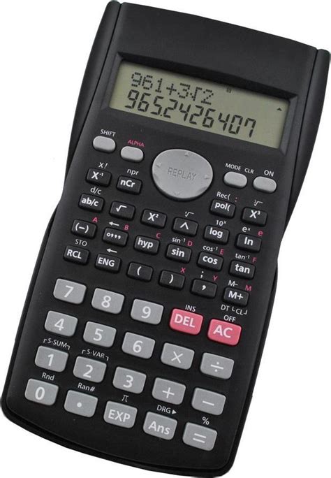 wetenschappelijke wiskunde calculator rekenmachine met lcd scherm zwart bol