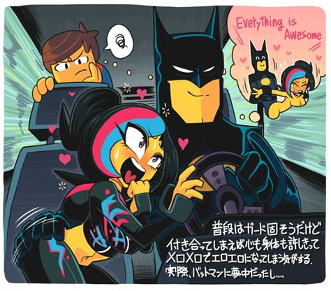 Batman Emmet Brickowski And Wyldstyle Batman Series And Etc Drawn