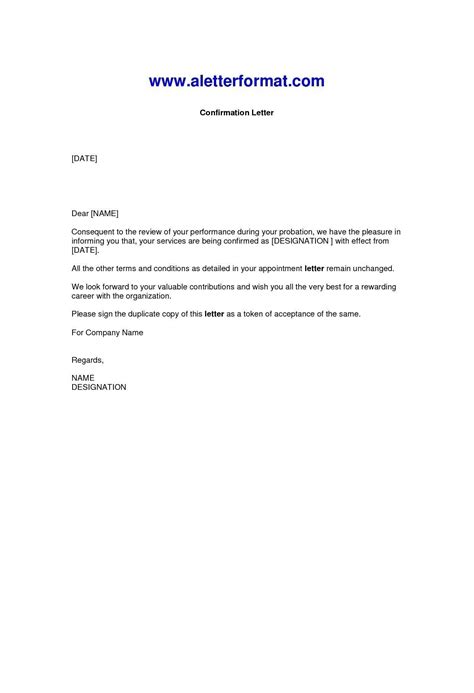 employee confirmation letter format  word coverletterpedia