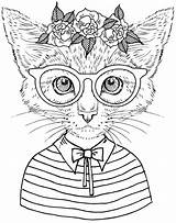 Coloring Pages Animal Cool Teens Adults Awesome Printable Print Cats Color Getcolorings Getdrawings Cat sketch template