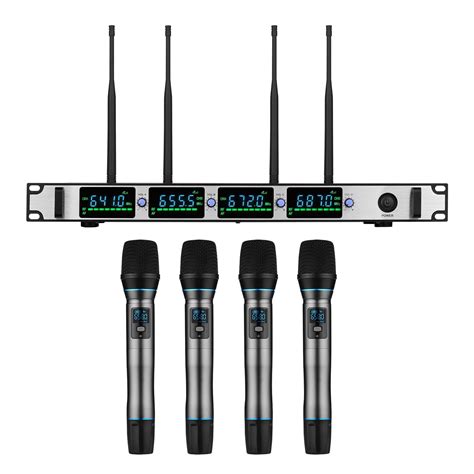 professional wireless microphone system  channel uhf cordless mic set