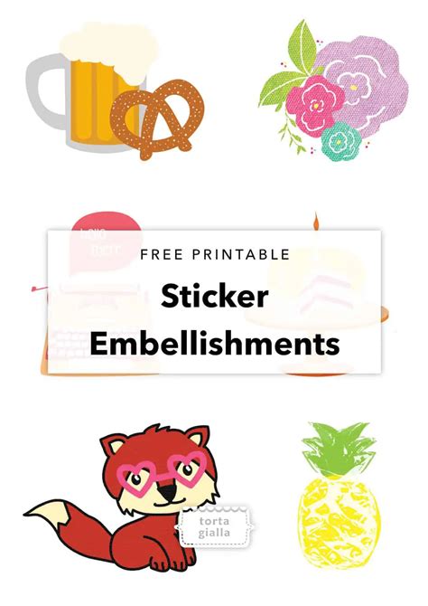 printable cute sticker designs planner decor tortagialla