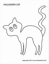 Halloween Cat Printable Large Cats Coloring Pages Templates Firstpalette sketch template