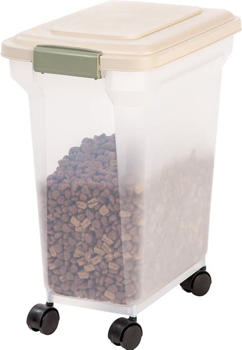 iris airtight pet food storage container clearalmond  qt chewycom