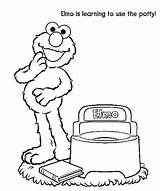 Elmo Potty Wecoloringpage Tennis Getcolorings sketch template