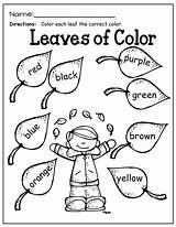 Fall Kindergarten Color Coloring Words Colors Pages Learning Preschool Kids Sheets Activities Worksheets Word Math Packet First Sight Know Leaves sketch template