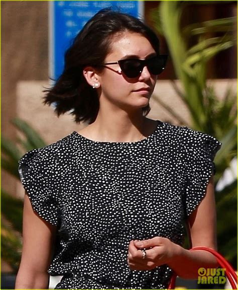 photo nina dobrev steps out in polka dot jumpsuit after cbs comedy