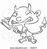 Devil Outline Coloring Cartoon Sparky Asu Boy Pages Toonaday Royalty Illustration Rf Clip Template Clipart sketch template