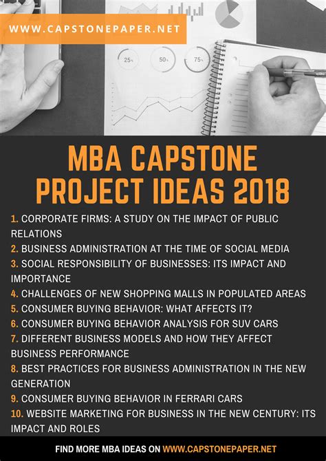 list  good mba capstone project ideas  find   tips