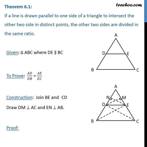 theorem  basic proportionality theorem bpt chapter  class