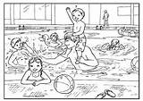 Swimming Pool Colouring Coloring Pages Kids Summer Party Children Sheets Activity Choose Board sketch template