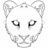 Coloring Mask Lioness Pages Lion Lions Printable Head Face Supercoloring Masks sketch template