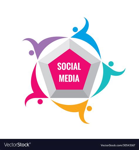 social media logo template royalty  vector image