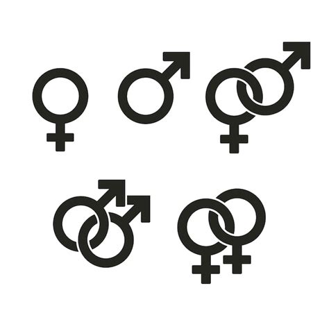 geslacht symbolen pictogrammen met elkaar verweven tekens vijand vreemd en rechte paar relatie