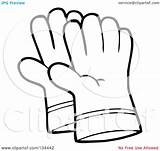 Gloves Coloring Outline Gardening Clipart Pair Hand Illustration Royalty Pages Rf Glove Toon Hit Template sketch template