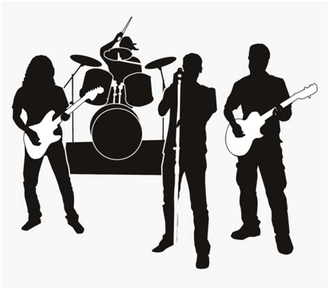 rock band clip art musical ensemble silhouette vector  band