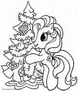 Coloring Christmas Pages Tree Pony Little Girls Printable Girl Colouring Decorating Print Kids Clipart Holiday Santa Clip Bright Horse Popular sketch template