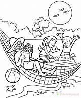 Vakantie Kolorowanki Czas Dzieci Letni Kleurplaten Zomer Hangmat Coloringpagebook Summertime sketch template
