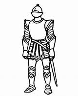 Coloring Knight Medieval Armor Pages Knights Sheets Drawing God Printable Armour Template Drawings Colouring Shield Line Fantasy Activity Hat Police sketch template