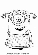 Minion Carl Coloring Colorare Da Minions Disegni Pippi Dei Pages Drawing Foto Printable Calzelunghe Despicable Longstocking Dressed Cartonionline Template sketch template