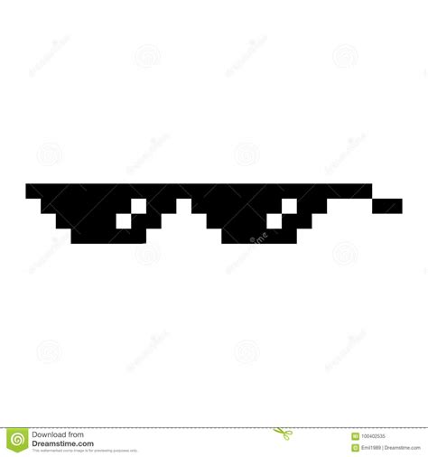 Pixel Glasses Isolated On White Background Stock Vector