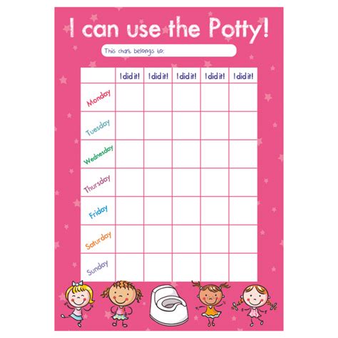 printable sticker chart  potty training printable templates
