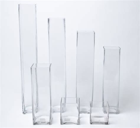 Tall Square Vases Clear Glass In Various Sizes Square Vase Vase