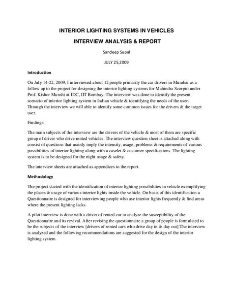 interview analysis report