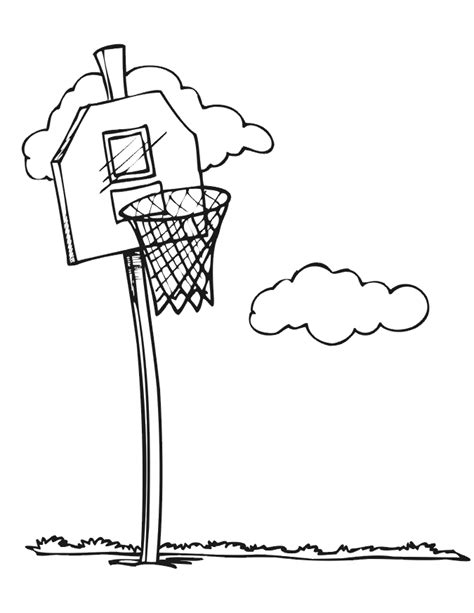 basketball coloring picture basketball net
