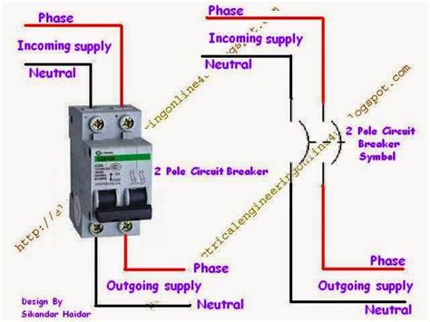 wire  double pole mcb circuit breaker electrical