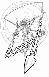 Mortal Scorpion Kombat sketch template