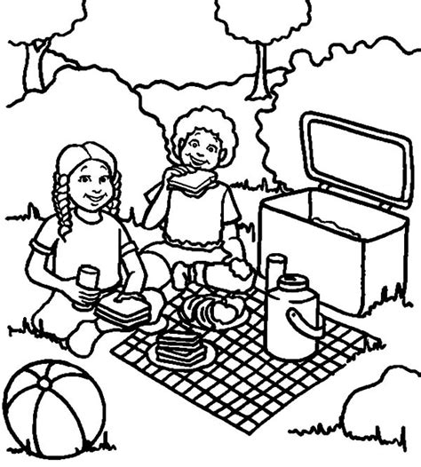 inspirational pictures picnic scene coloring page picnic coloring
