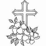 Cross Coloring Pages Dogwood Flowers Crosses Printable Patterns Sympathy Christmas Flower Wood Tattoo Roses Drawing Tree Easter Bible Designs Embroidery sketch template