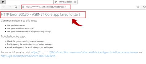 [solved] Error 500 30 – Asp Net Core App Failed To Start