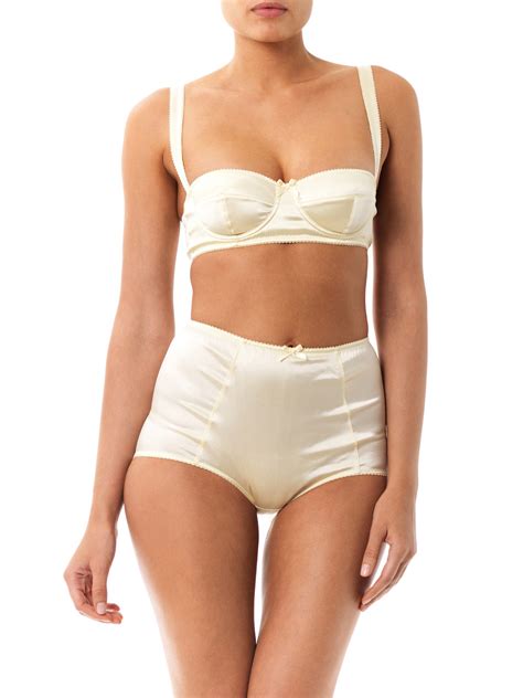 dolce and gabbana satin high waisted knickers in yellow lyst