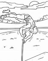 Salto Stabhochsprung Malvorlage Leichtathletik Pértiga Pertiga Athletics Onlinecoloringpages sketch template