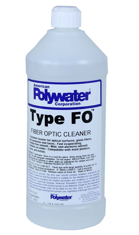 polywater type fo alcohol fiber cleaner  oz bottle ground shipment