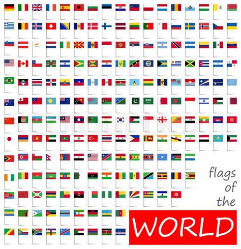 collection  flags   national stock vector colourbox