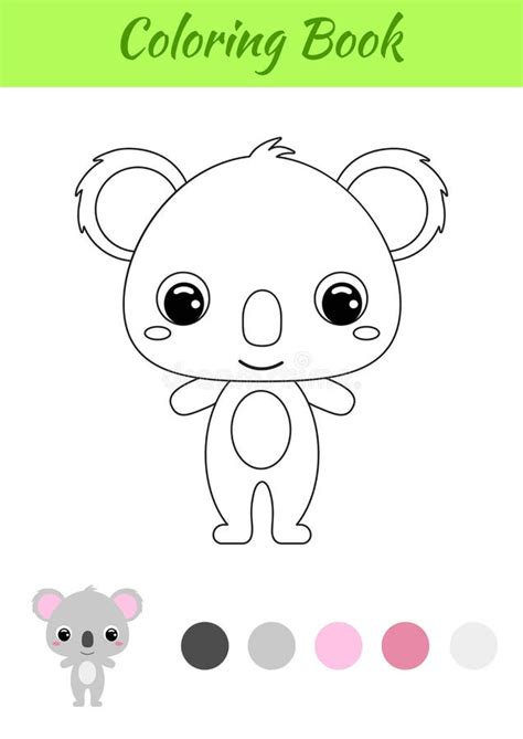 coloring book  baby koala coloring page  kids stock vector