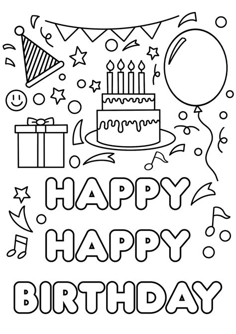 happy happy birthday card coloring card envelope etsy espana