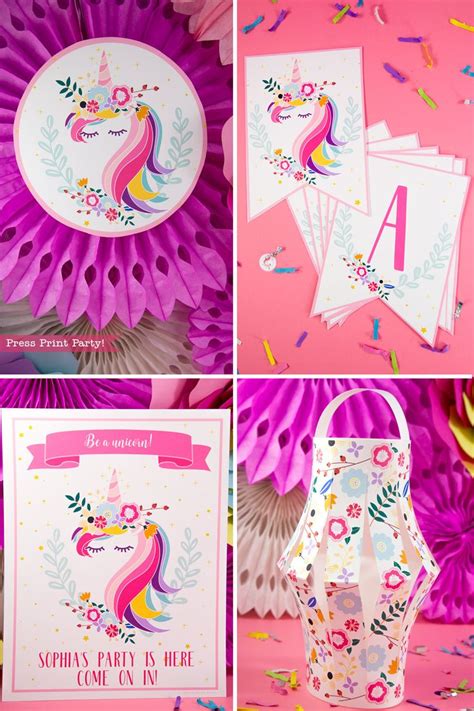 unicorn birthday party printables magical unicorn invite etsy