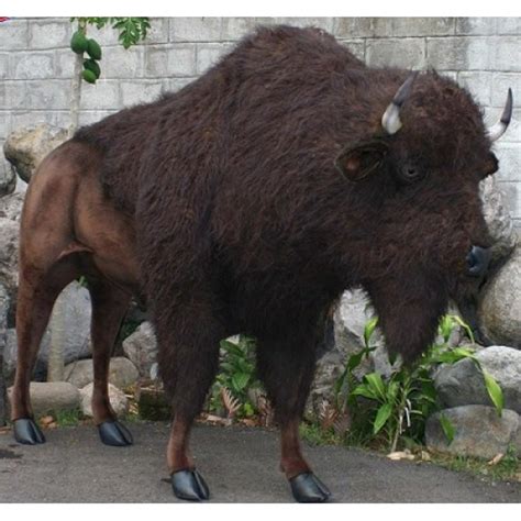 buffalo giant stuffed animal life sized buffalo plush statue hansa toys