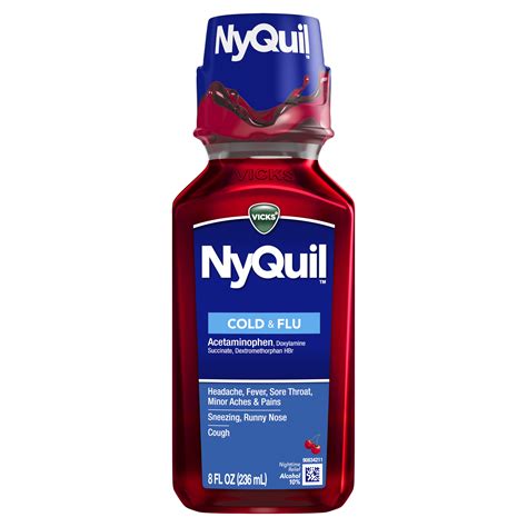 vicks nyquil cherry cold  flu medicine liquid  fl oz walmartcom