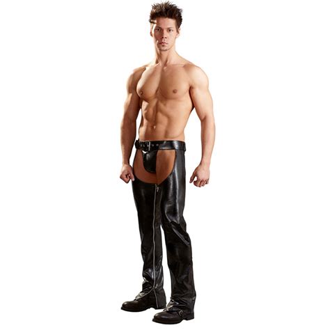 Men S Sexy Black Open Hip Pants Trousers N14165