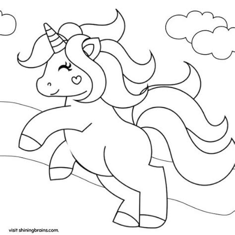 unicorn colouring  printable shining brains  colouring pages