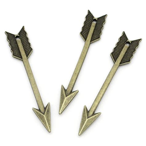 pc antique bronze arrow pendants xmm charm jewelry etsy