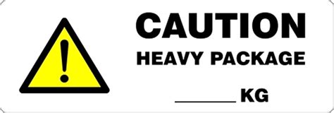 caution heavy package kg parcel labels